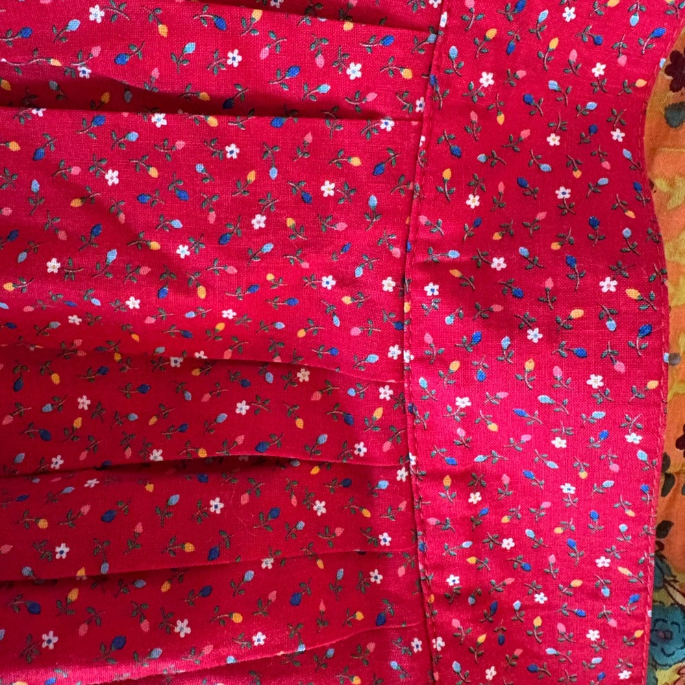 Prairie midi/maxi ditsy floral pattern waist cotton vintage skirt - Picture 5 of 8